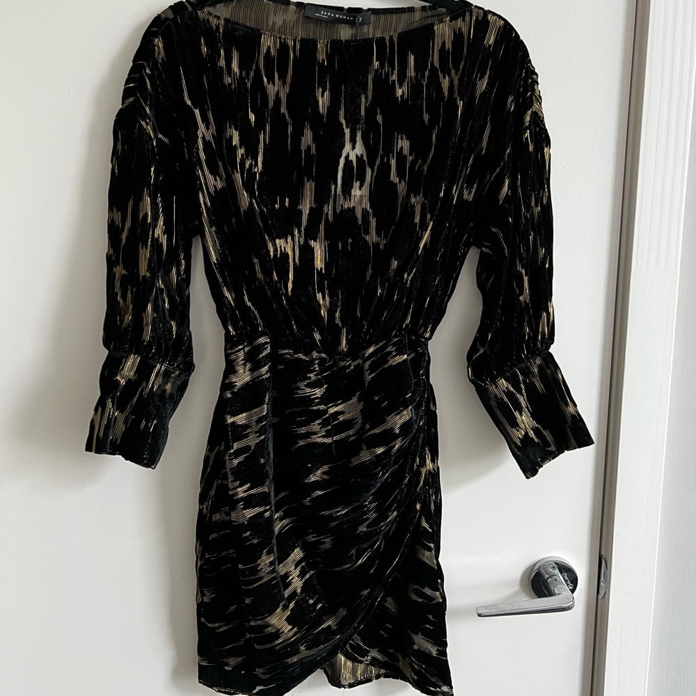 Zara - Shiny Draped Mini Dress - XS